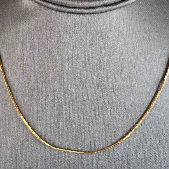 Womens Vintage Estate Fine 18K Yellow Gold Necklace 4.2g E6153